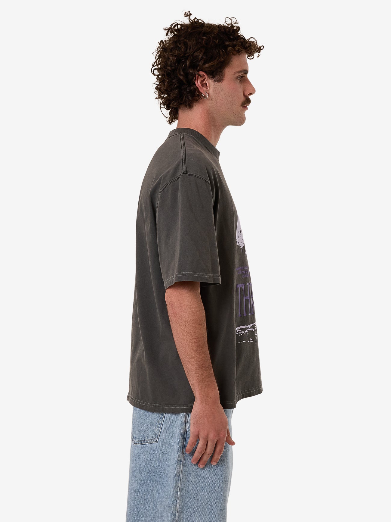 Thrills Dystopia Box Fit Oversize Short Tee - Merch Black in Merch Black