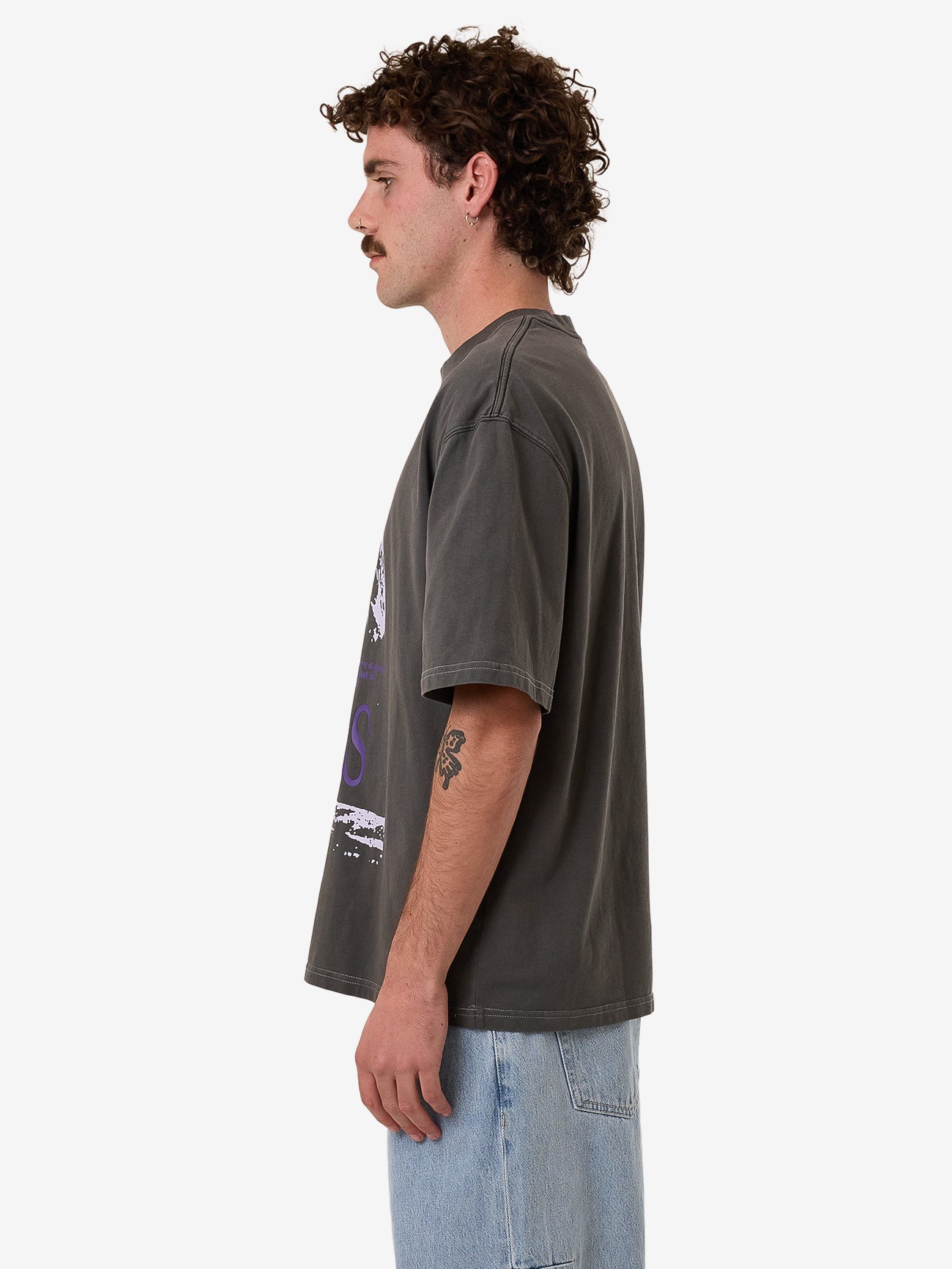 Thrills Dystopia Box Fit Oversize Short Tee - Merch Black in Merch Black