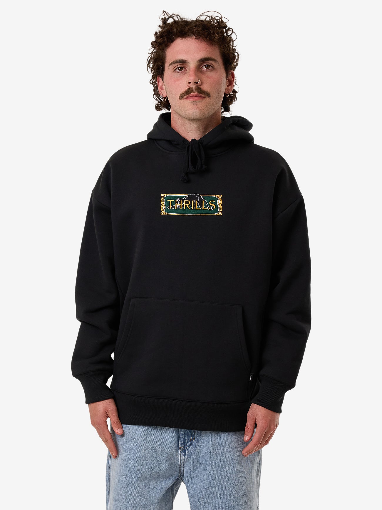 Thrills Behind It All Slouch Pull On Hood - Pirate Black in Pirate Black