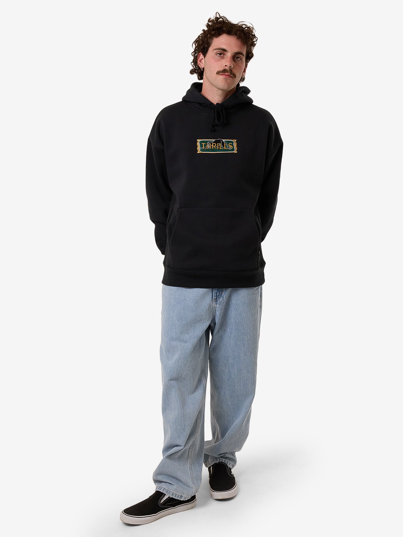Thrills Behind It All Slouch Pull On Hood - Pirate Black in Pirate Black