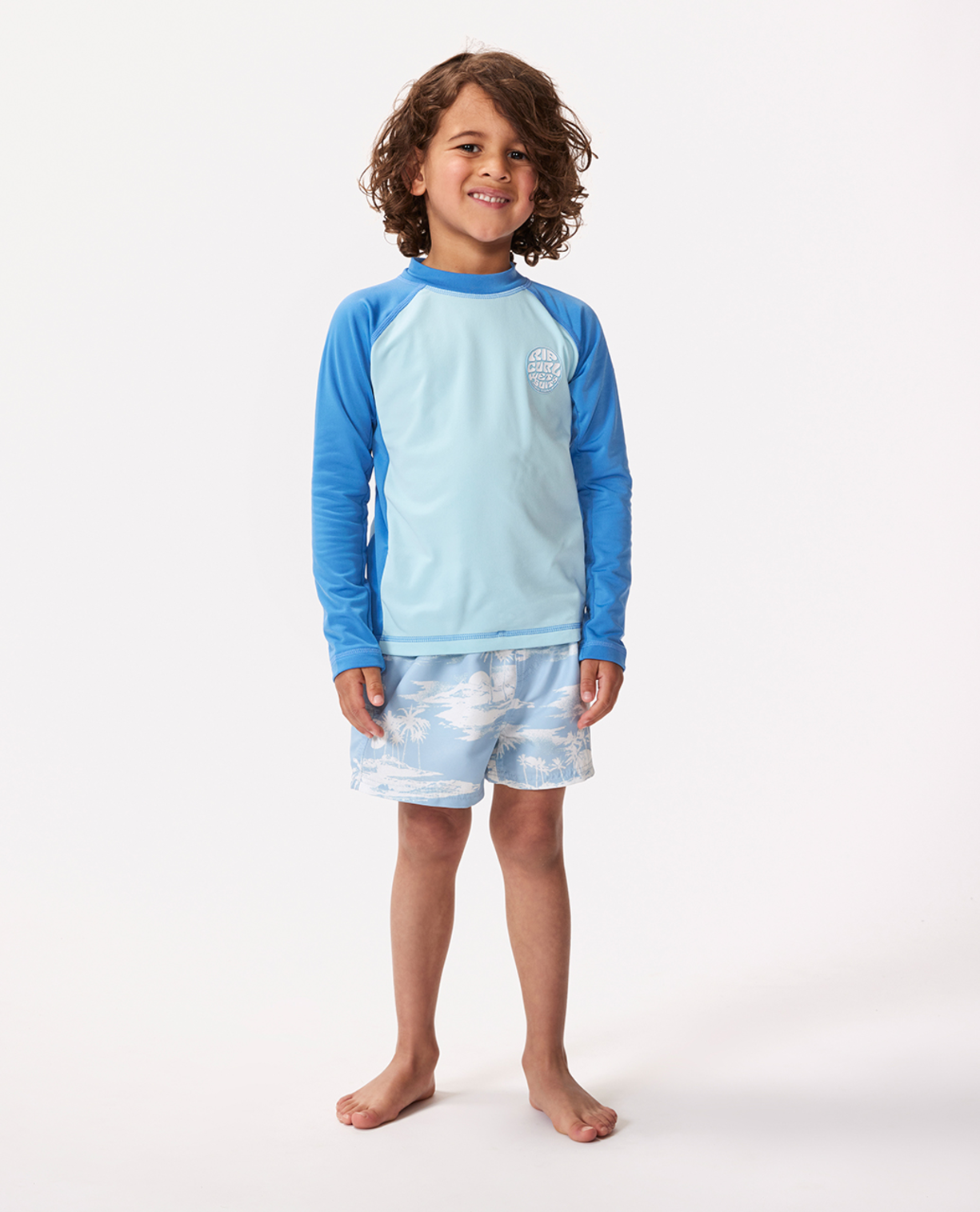 Rip Curl Icons Uv Brushed L/S-Boy in BLUE GUM