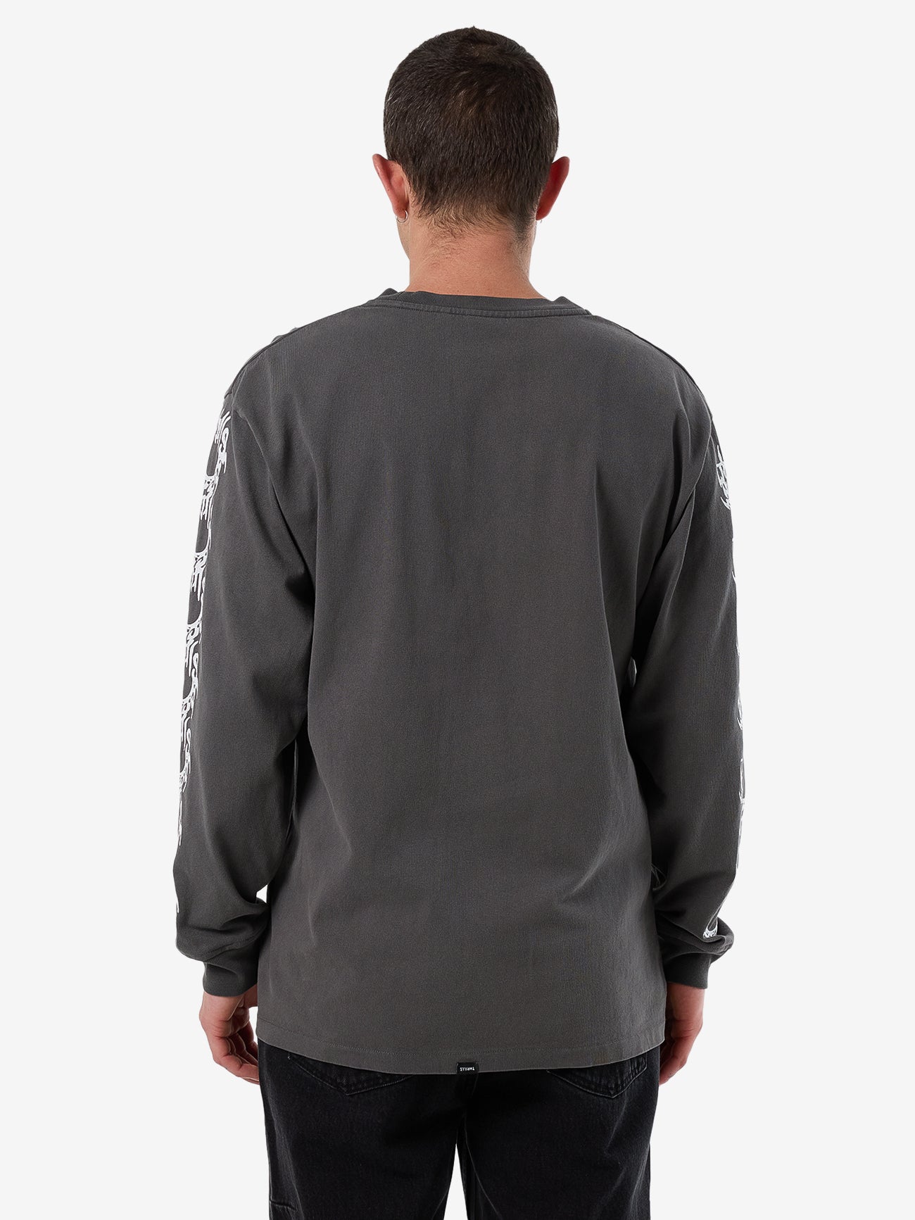 Thrills Peaceful Chaos Oversize Fit Long Sleeve Tee - Merch Black in Merch Black