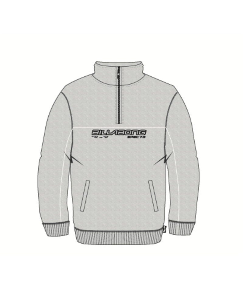 Billabong Boys Spec 1/4 Zip in LIGHT GREY HEATHER
