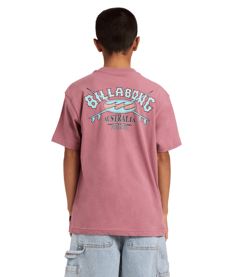 Billabong Boys Heritage Arch Ss in RED DAHLIA