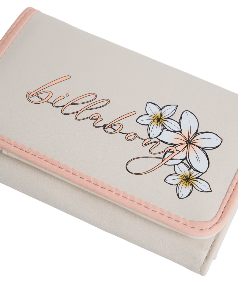 Billabong Hibiscus Haze Trifold Wallet in SALT CRYSTAL