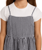 Billabong Gingham Crush Dress in BLACK WHITE