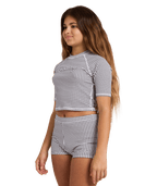Billabong Gingham Crush Sunshirt Set in BLACK WHITE