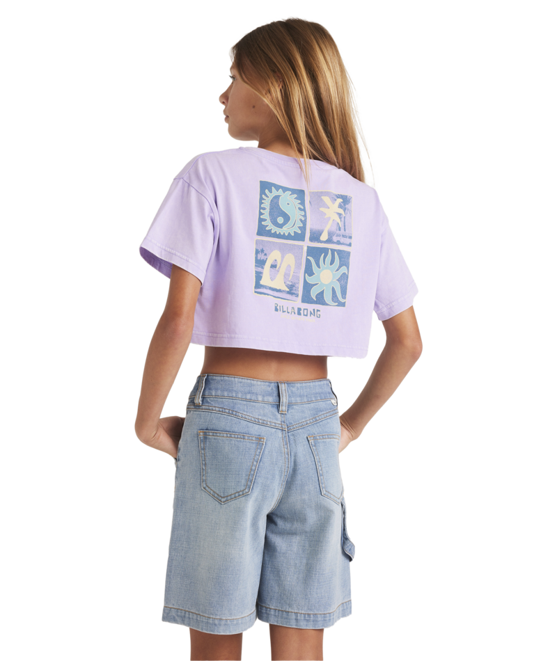 Billabong Mixing Vibes Crop Tee in LIGHT PURPLE