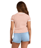 Billabong Shoreline Club Ringer Tee in DUSTY ROSE