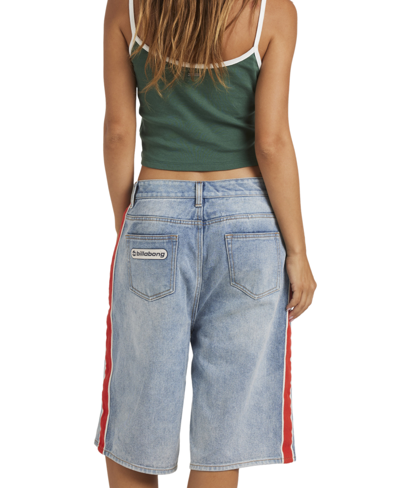 Billabong Bong Rule Denim Jort in FADED INDIGO FRAY