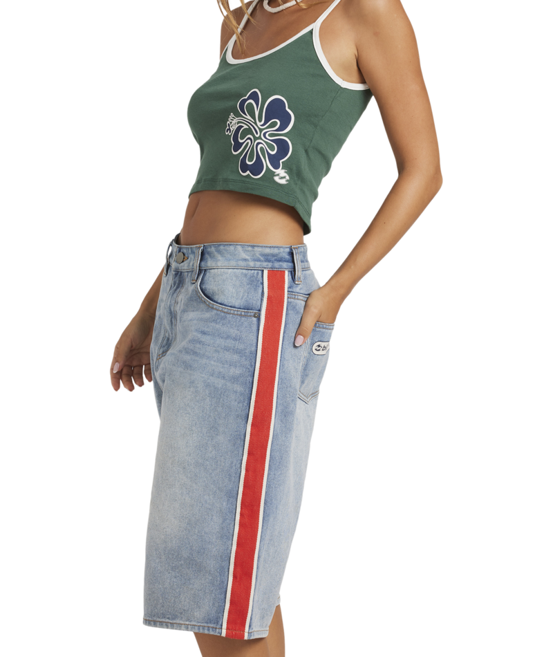 Billabong Bong Rule Denim Jort in FADED INDIGO FRAY