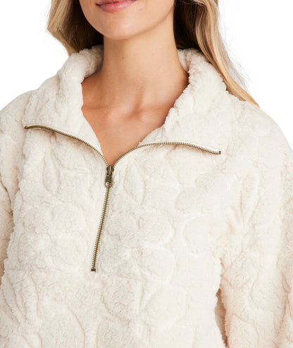 Billabong Fireside Cozy Half Zip Crew in WHITECAP