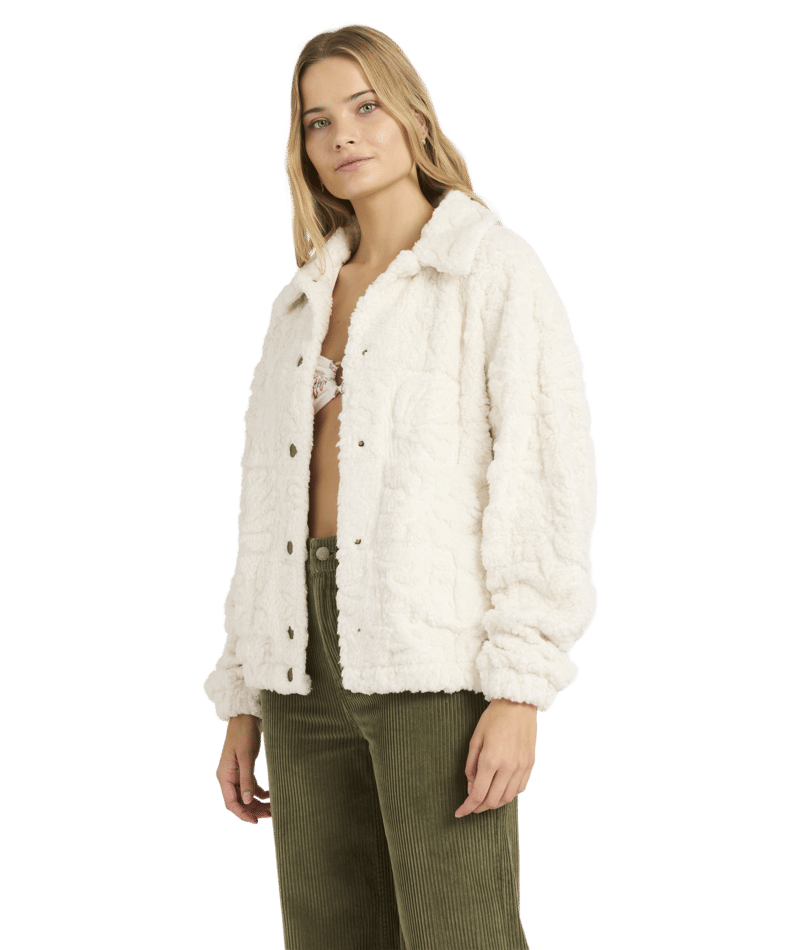 Billabong Sea Check Cozy Jacket in SALT CRYSTAL