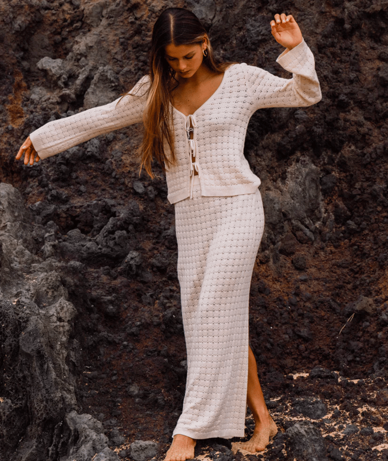 Billabong On My Mind Maxi Skirt in WHITECAP