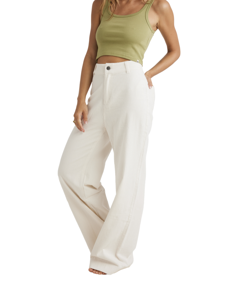 Billabong Palmy Cord Pant in SALT CRYSTAL