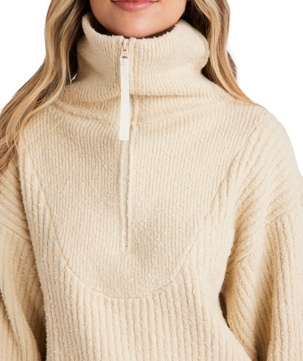 Billabong Zippy Loo Sweater in WHITE SAND