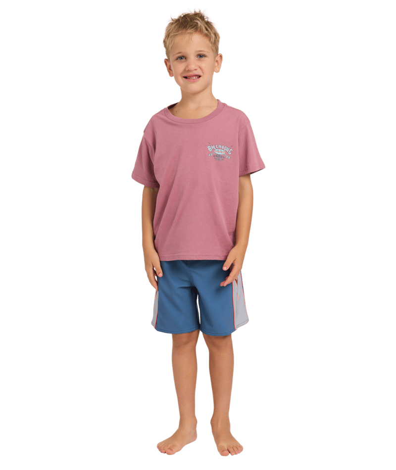 Billabong Groms Heritage Arch Ss in RED DAHLIA