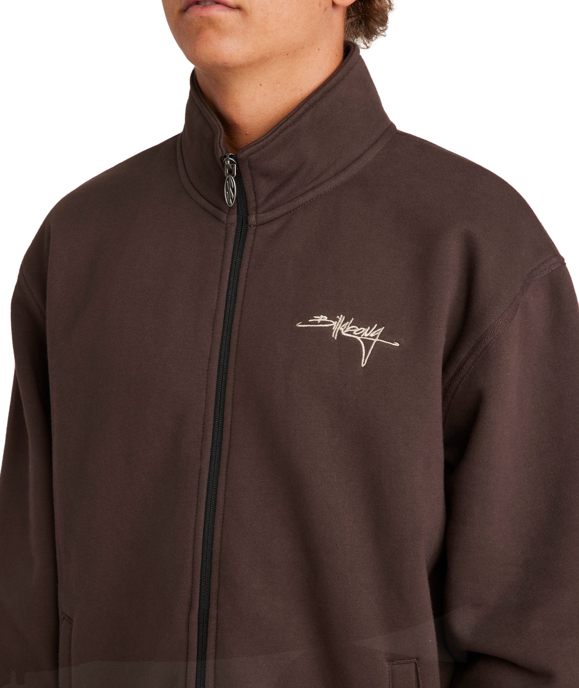 Billabong Script Zip Thru in DARK BROWN