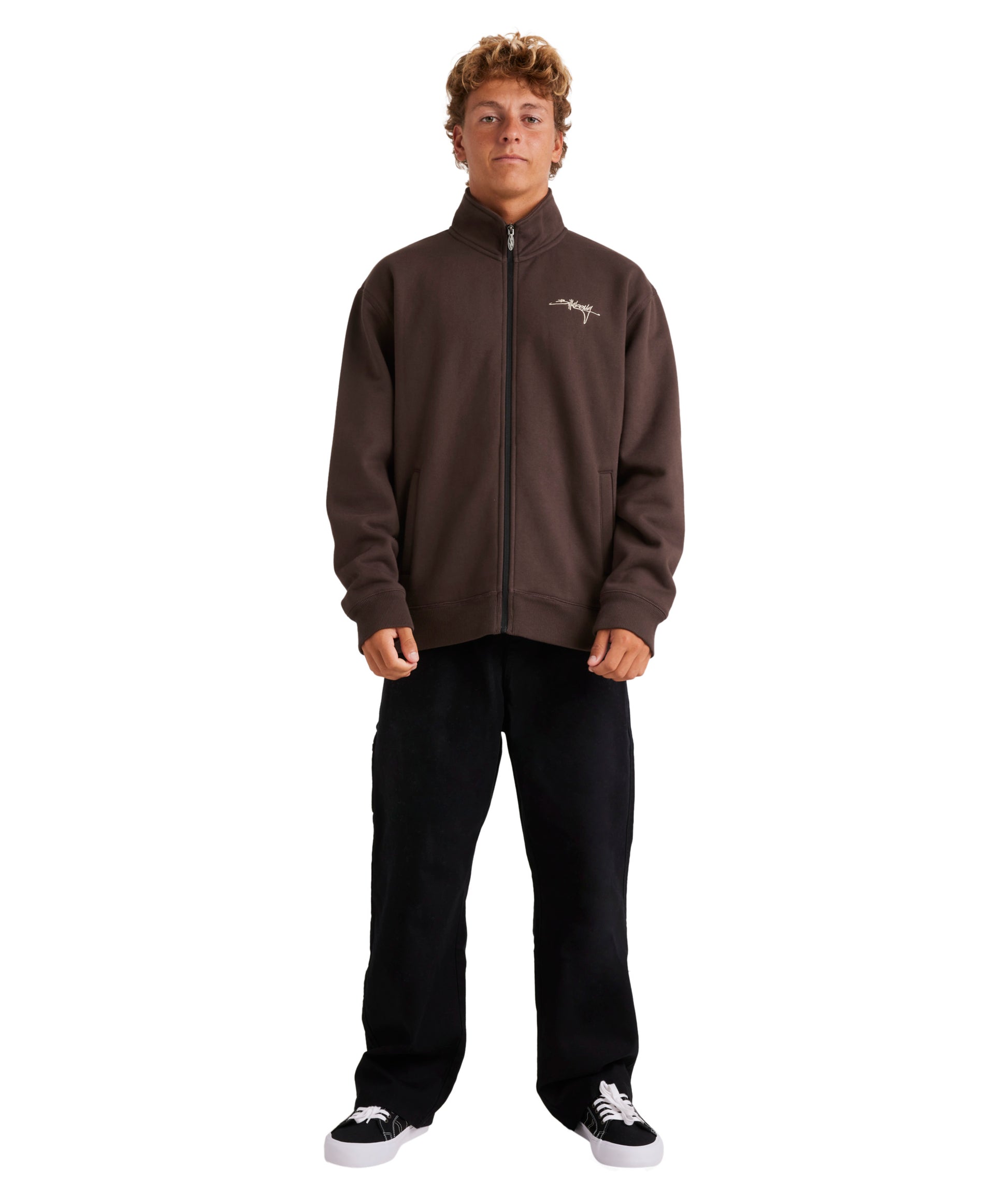 Billabong Script Zip Thru in DARK BROWN