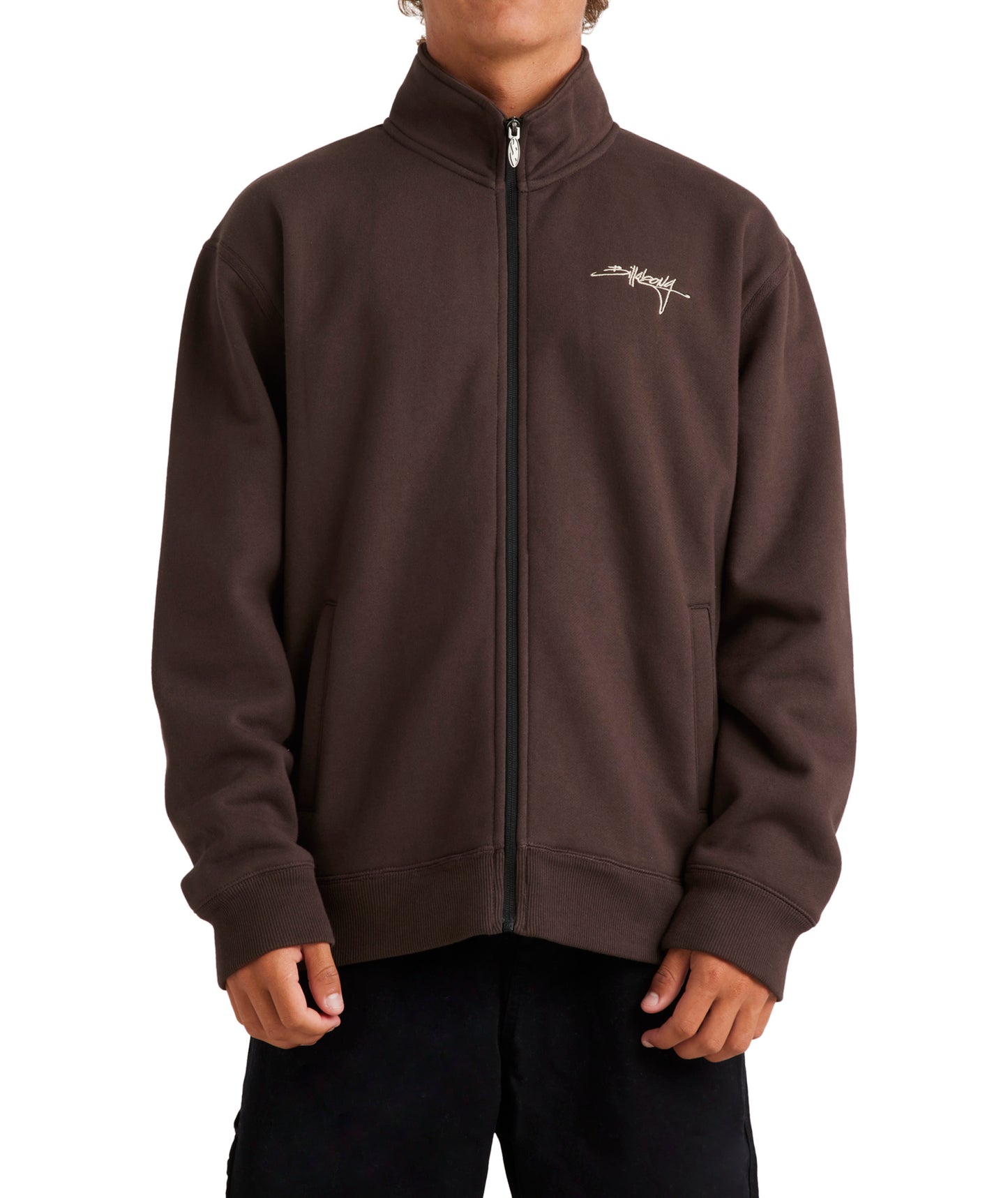 Billabong Script Zip Thru in DARK BROWN