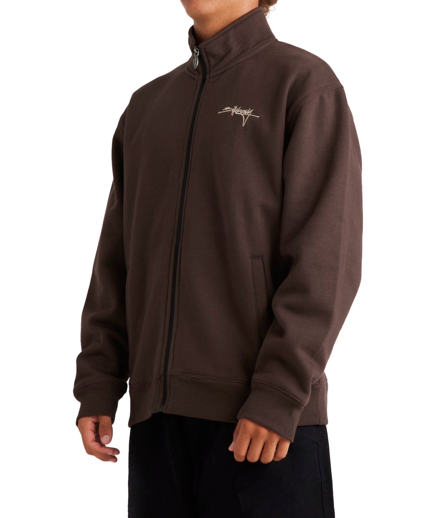 Billabong Script Zip Thru in DARK BROWN