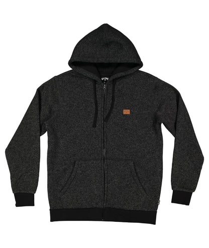 Billabong Revolt Zip Thru Hood in BLACK HEATHER