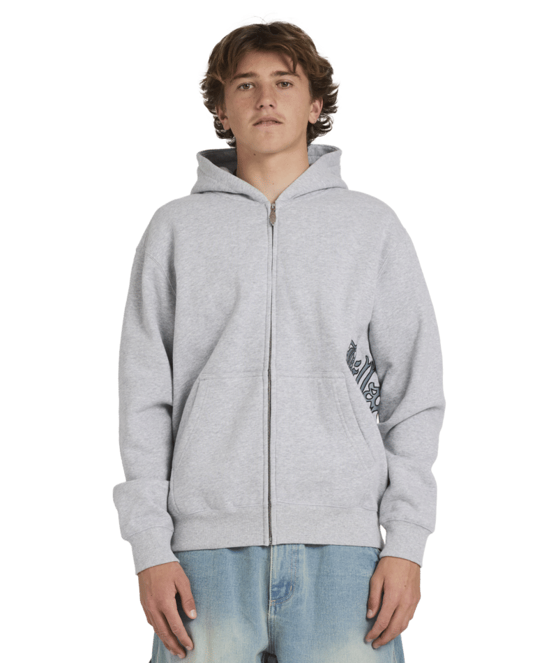 Billabong Tilt Zip Thru Hood in LIGHT GREY HEATHER