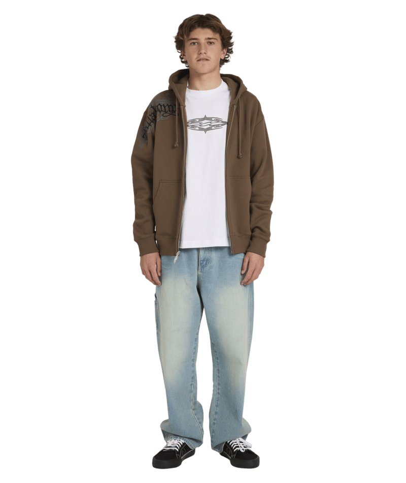 Billabong Immortal Blast Zip Thru Hood in GRAVEL