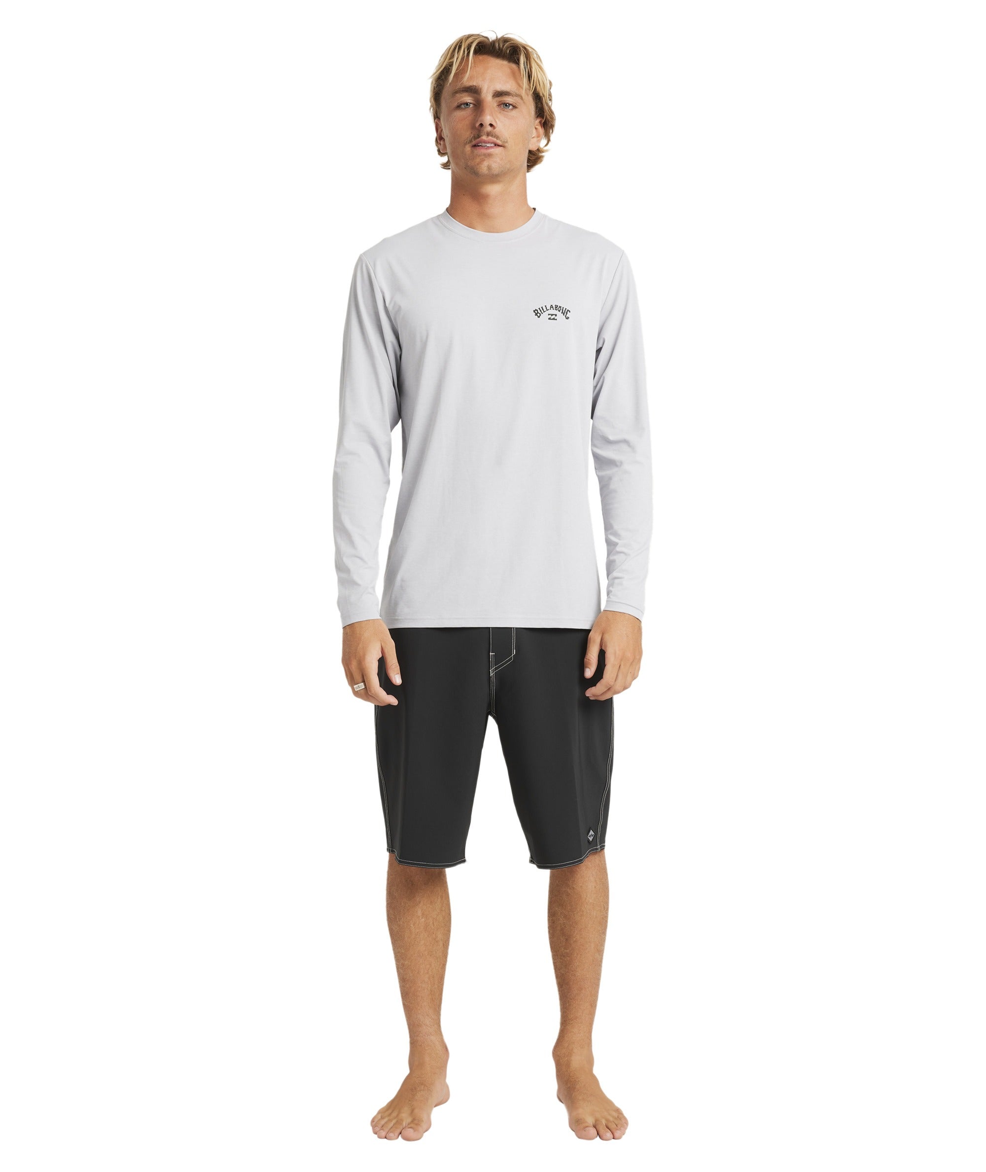 Billabong Shoreline Lf Ls in LIGHT GREY HEATHER