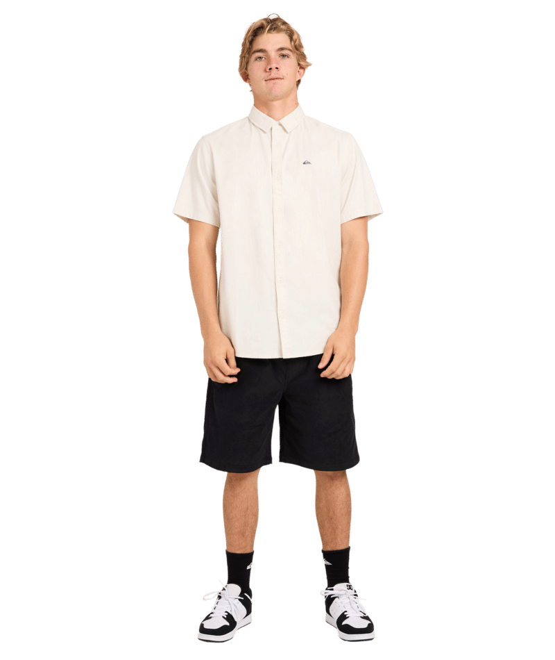 Quiksilver Classic Stretch Shirt Ss in BONE WHITE