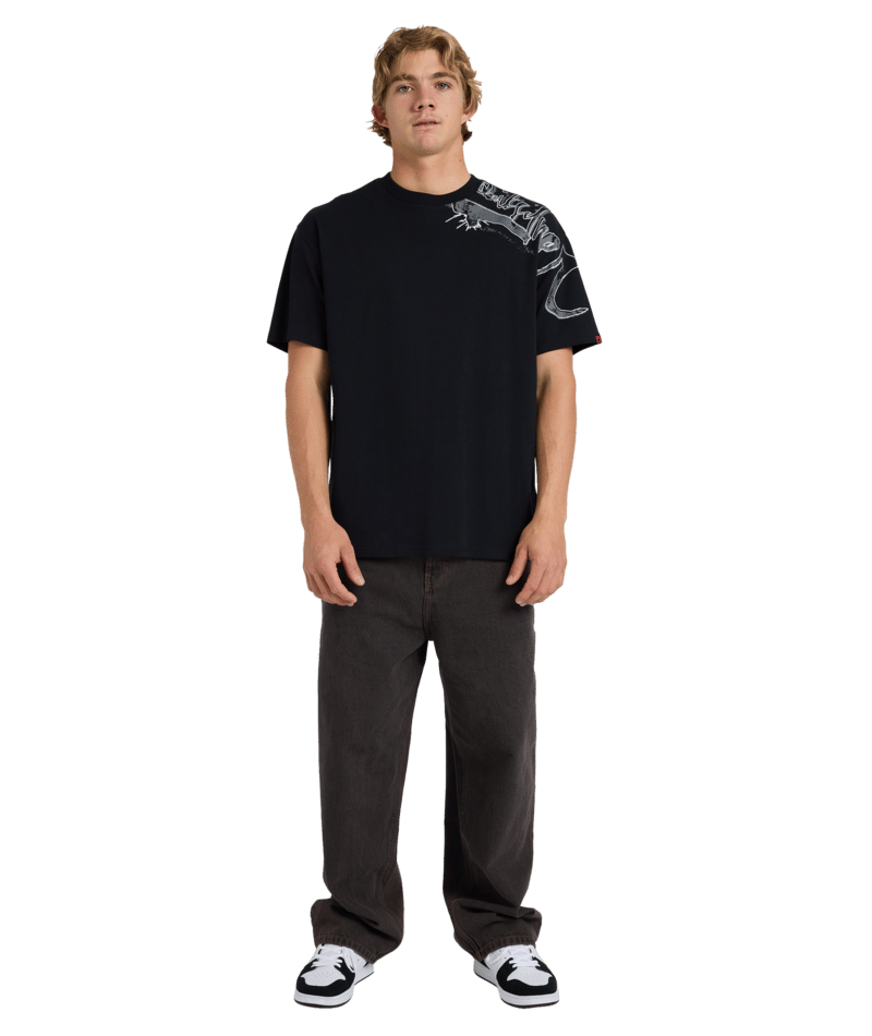 Quiksilver Yg Scrawled Ss Tee in BLACK