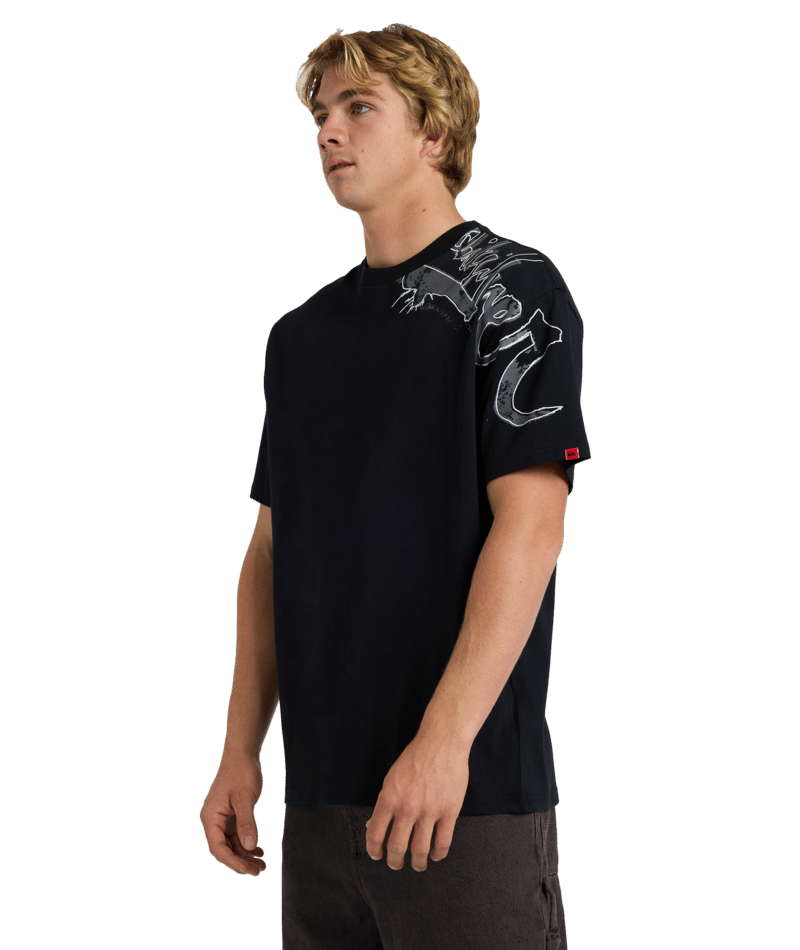 Quiksilver Yg Scrawled Ss Tee in BLACK