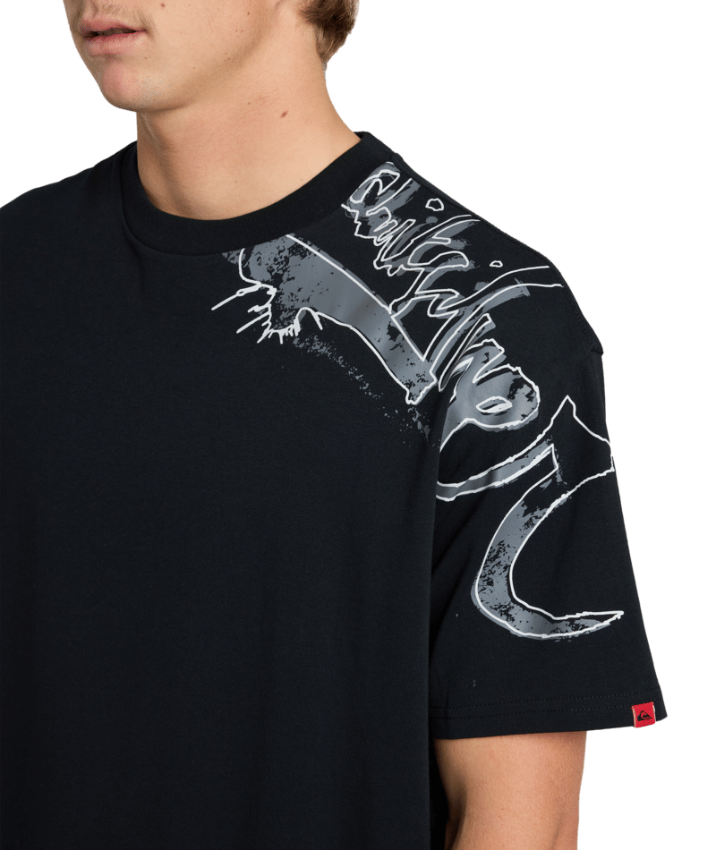 Quiksilver Yg Scrawled Ss Tee in BLACK