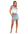 Roxy Backslider Bleach Denim Skirt in BLUE FADE