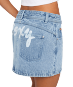 Roxy Backslider Bleach Denim Skirt in BLUE FADE