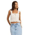 Roxy Lucky One Sunset Mist Top in COCONUT MILK