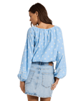 Roxy Cactus Flower Top in CERULEAN