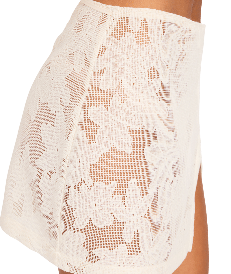 Roxy Adrift Mini Wrap Skirt in NATURAL