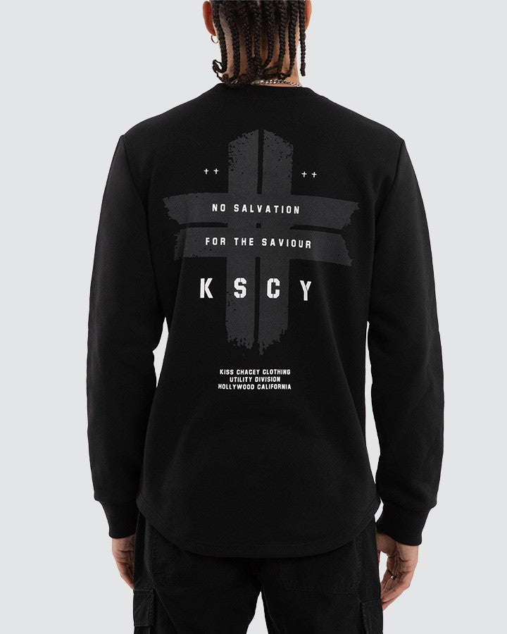 Kiss Chacey Salvation Dual Curved Sweater in Jet Black