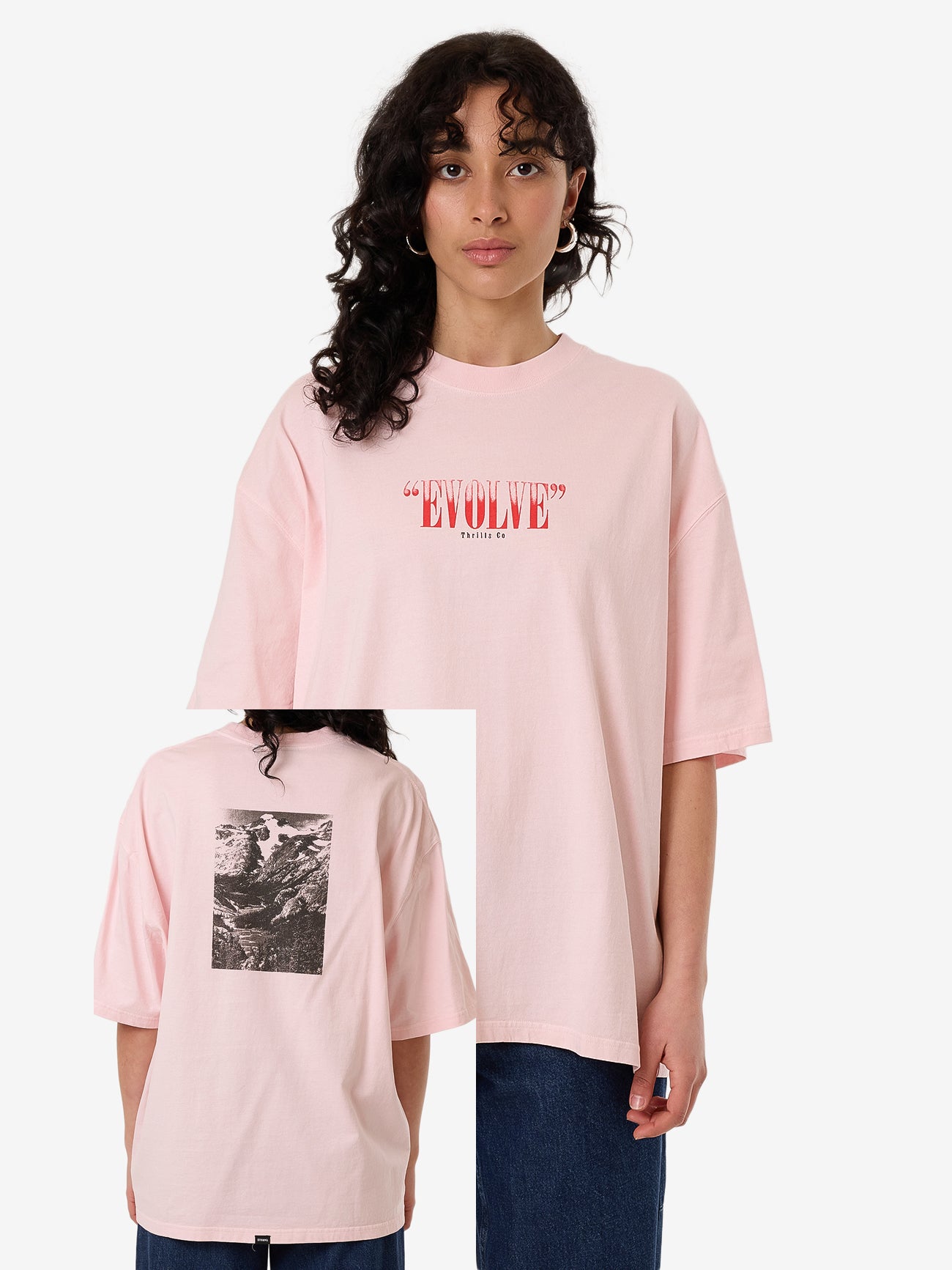 Thrills Highly Evolved Oversized Tee - Barely Pink in Barely Pink