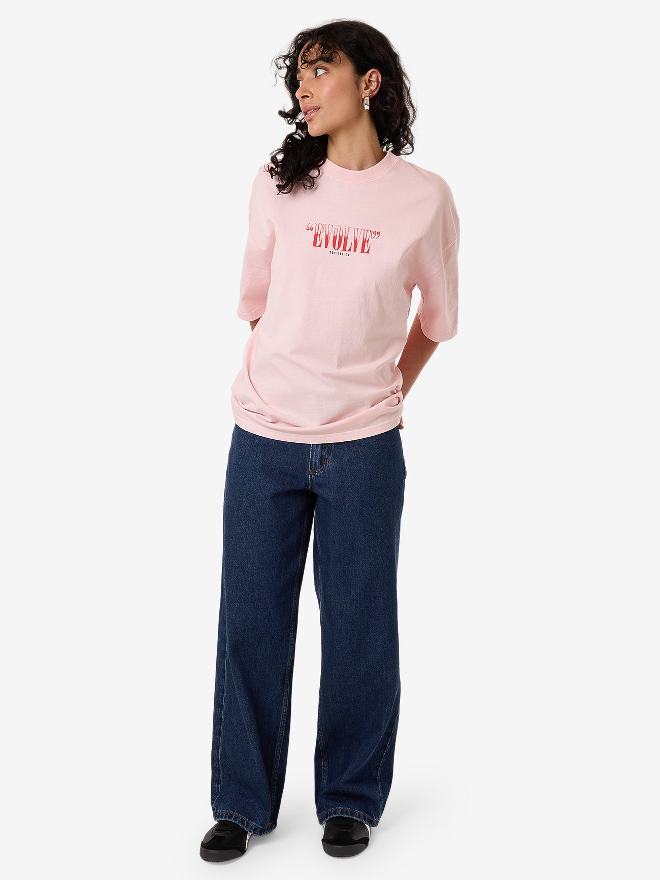 Thrills Highly Evolved Oversized Tee - Barely Pink in Barely Pink