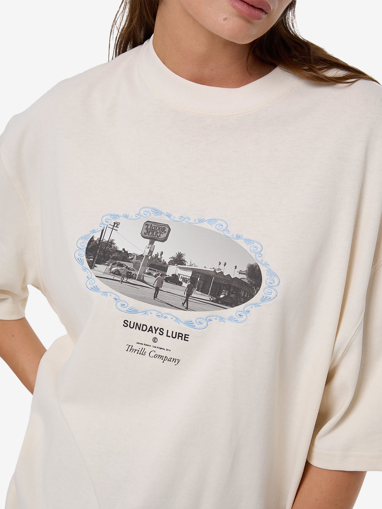 Thrills Sundays Lure Oversized Tee - Heritage White in Heritage White