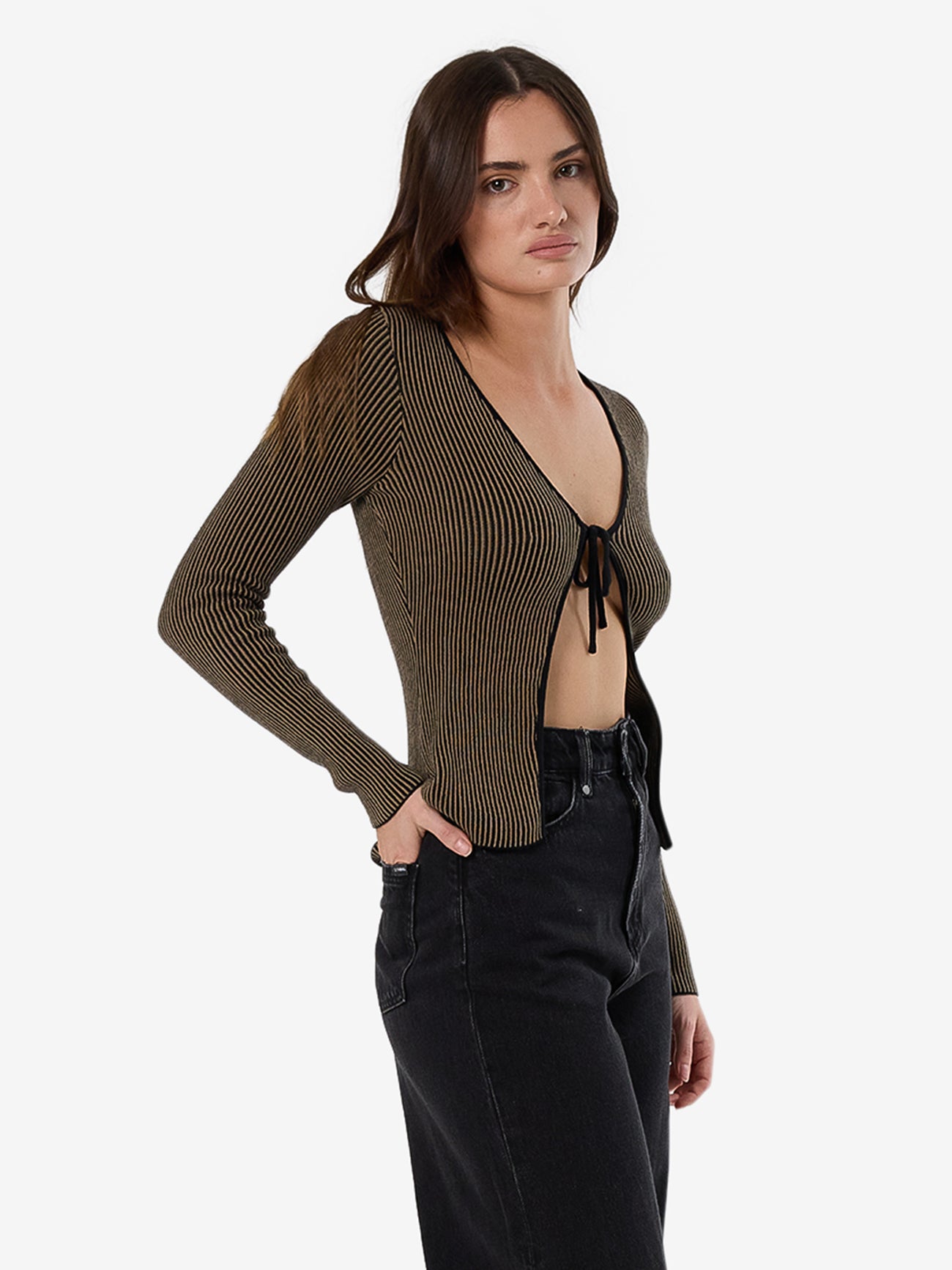 Thrills Natural Causes Reversible Knit Top - Clove in Clove
