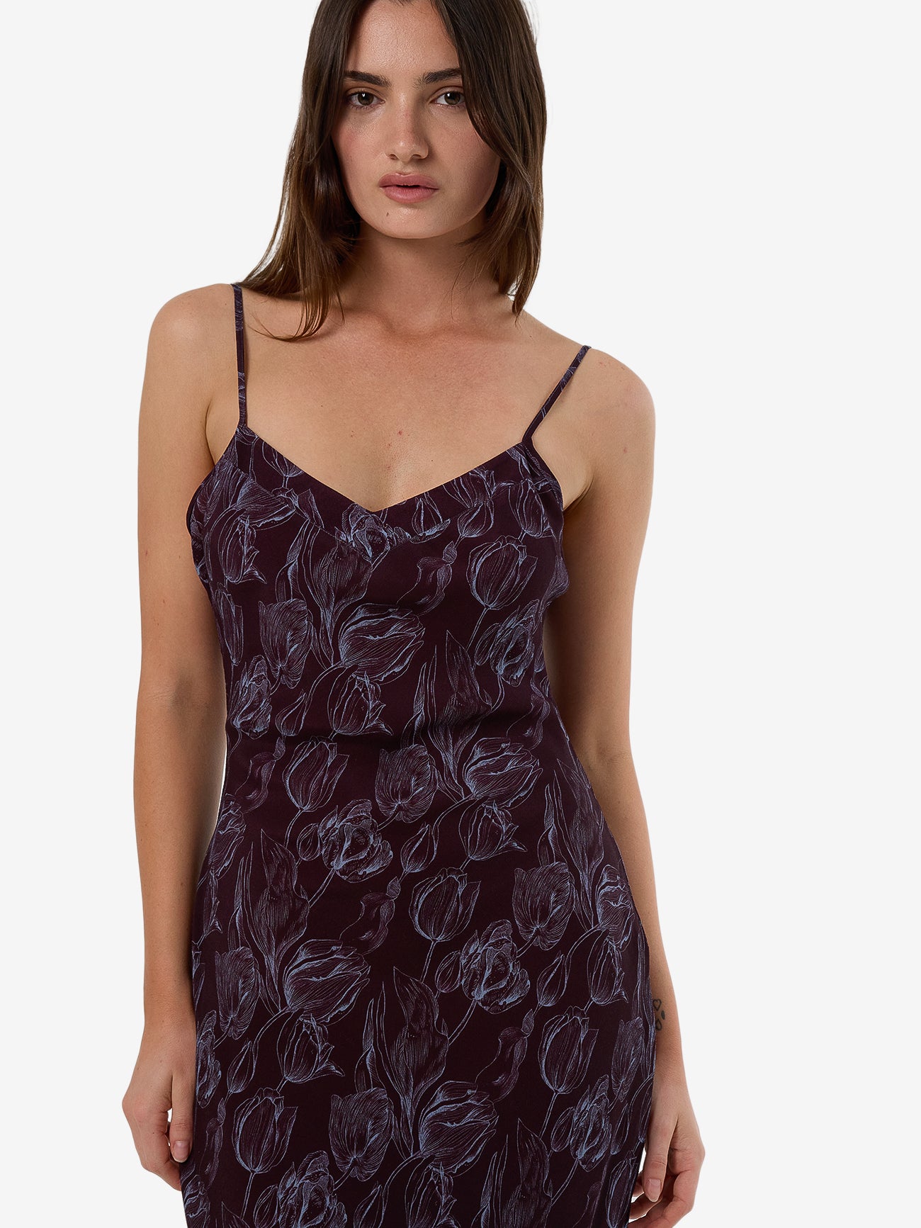 Thrills Oracle Floral Maxi Dress - Deep Plum in Deep Plum