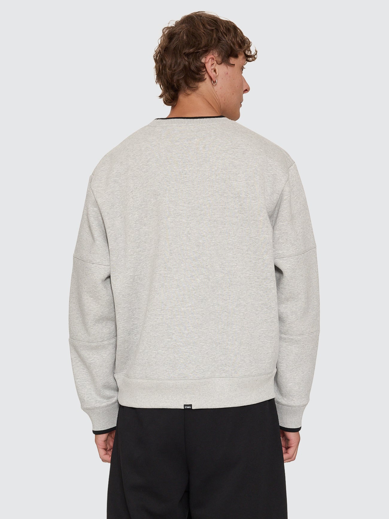 Thrills Co A Grade Box Crop Crew - Grey Marle in Grey Marle