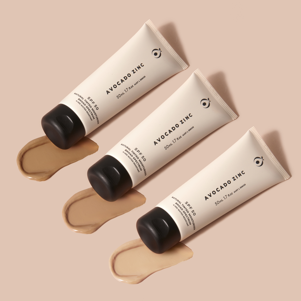 Avocado Zinc Spf 50 Natural Tinted Moisturiser in Light