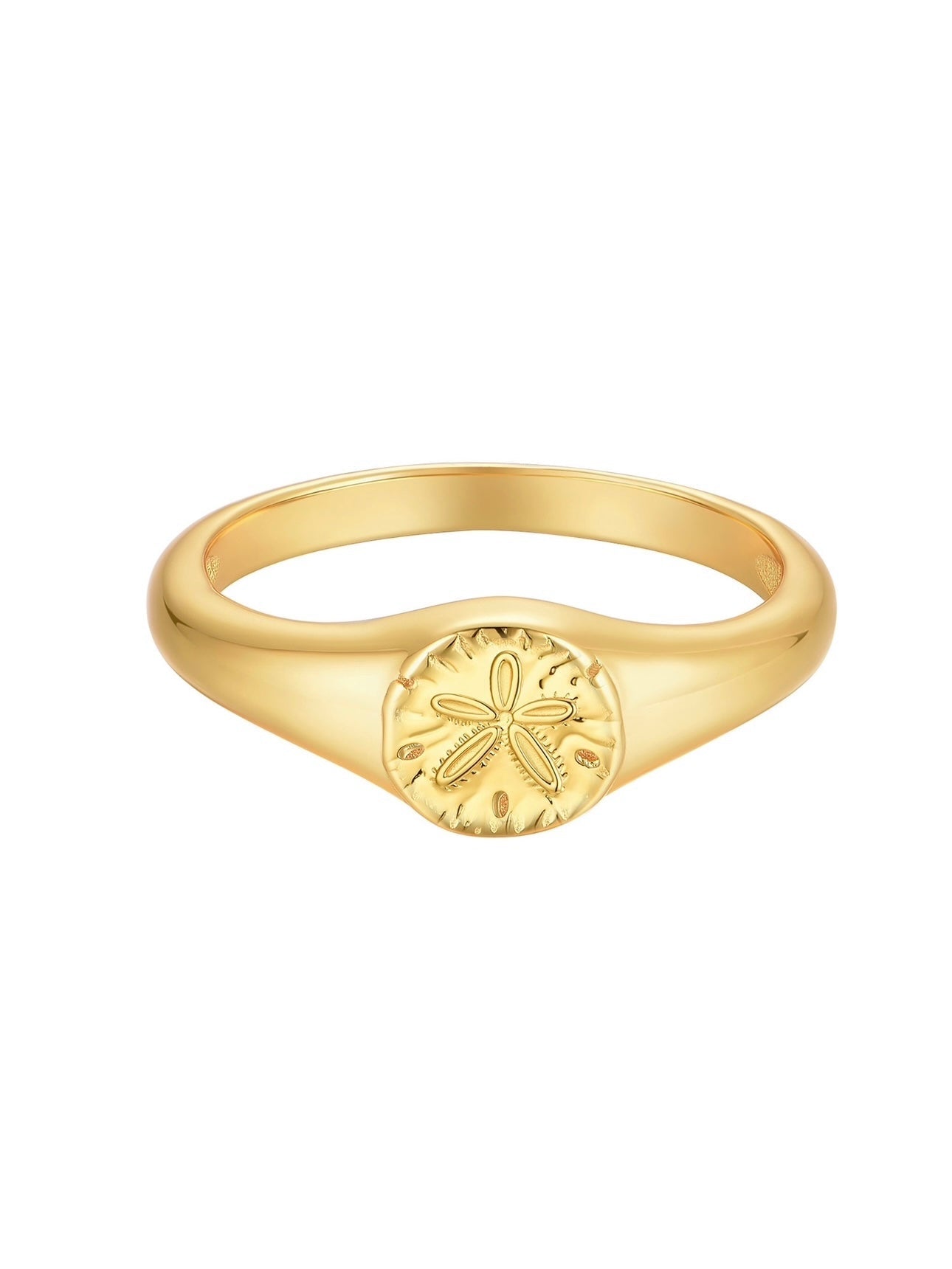 Malakai The Label Sand Dollar Ring in 18k Gold in Single