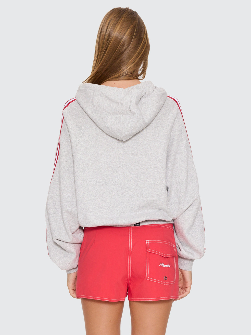 Thrills Co Tournament Of Roses Zip Hood Fleece - Snow Marle in Snow Marle