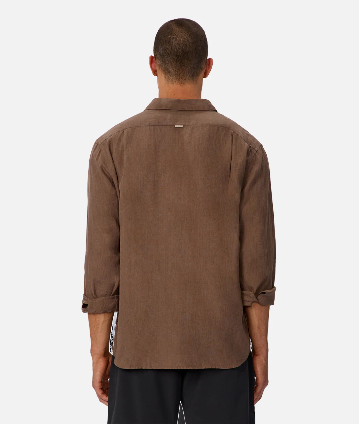 Industrie The St Martins Long Sleeve Linen Shirt - Denim in MACCHIATO