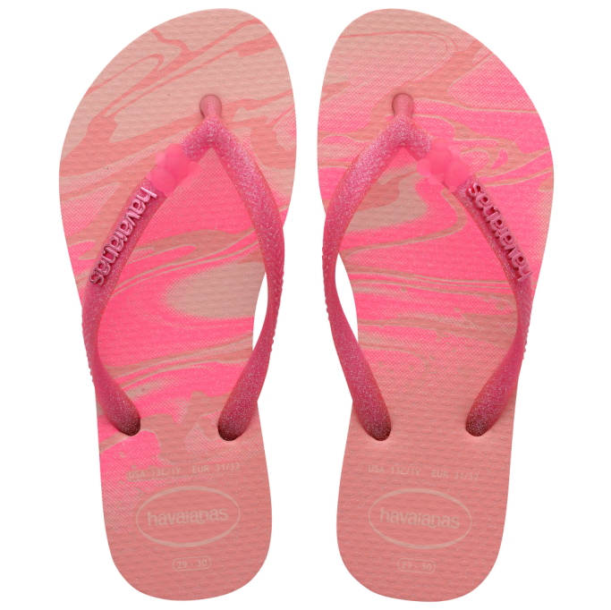 Havaianas Kids Glitter PINK MANGO in Pink Mango